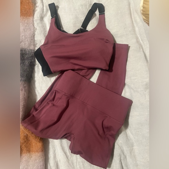 Bombshell sportswear snatched waist leggings and matching top Merlot - Picture 4 of 7